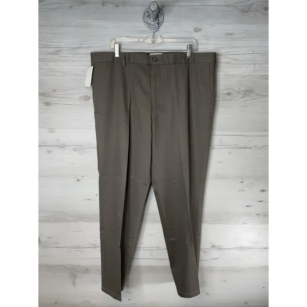 Dockers Pants Mens 40x30 Brown Classic Fit Stretch Chino Wrinkle Free Flat Front